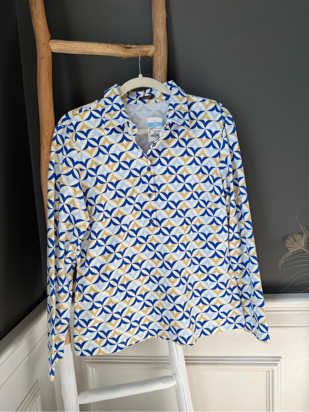 J McLaughlin Lauderdale Popover Top Collar NWT